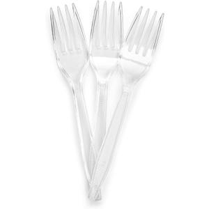 Plasticpro Clear Plastic Forks Disposable Cutlery Medium Weight Utensils 300 Count