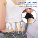 TENS/EMS Unit Replacement Pads NURSAL 20 Pack 3.5mm Snap Electrode Patches for Electrotherapy, Reusable Self-Adhesive Electrodes Pads, Compatible with Belifu, AVCOO, MEDVICE TENS (White)