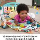Fisher-Price Baby Musical Toy Set Glow and Grow Kick & Play Piano Gym Blue Playmat with 2 Rattle Maracas for Newborns Ages 0+ Months