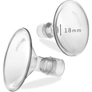 PumpMom 18mm Small Breastshields Compatible with Medela Breast Pump Parts, Replace Flange for Medela Accessories, Not Original PersonalFit Shield Pump Parts, 2pcs