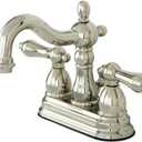 Kingston Brass KB1606AL Heritage 4-Inch Centerset Lavatory Faucet with Metal Lever Handle, Polished Nickel