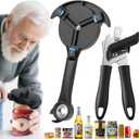 Heavy Duty 2pcs Jar Lid Opener & Can Opener 9 in 1, Non-Slip Grip for Seniors, Kitchen Tools Effortless Multi for Weak Hands & Metal Smooth Edge,Open Any Size Jar & Bottle