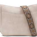 Vegan Leather Crossbody Bags for Women, Medium Cross Body Purse with Wide Adjustable Strap LightWeight (White)