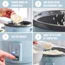 GreenLife Rice Cooker with Removable PFAS-Free Ceramic Nonstick Pot, 3-Cups Uncooked/6-Cups Cooked, Grains & Oatmeal Multicooker, Compact One-Switch Design, Auto Keep Warm, Easy Clean, Blue Haze