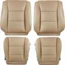 labwork Front Driver and Passenger Side Bottom and Top Lean Back Tan Artificial Leather Seat Cover Replacement for Toyota Land Cruiser 1998-2007