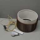 Plug in Pendant Light, Hanging Lamp with Woven Shade, Ceiling Light Fixture with On/Off Switch and 15FT Cord, Farmhouse Hanging Lighting for Living Room, Bedroom, Dining Room (Brown)