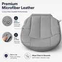 GXARTS Driver Side Bottom Replacement Leather Seat Cover Fit for Chevy Silverado Suburban Tahoe GMC Sierra Yukon 1999 2000 2001 2002 Pewter Gray # 922 92i 122