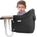 Hook on High Chair for Baby & Toddler 6-36 Months  Portable & Foldable Clip on Baby Seat for Table, Travel and Famliy Events with Carry Bag - Black