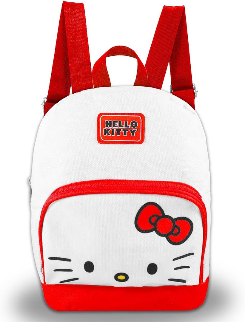 Hello Kitty Mini Backpack for Women - 10" Canvas Backpack Purse with Front Pocket | Hello Kitty Bag