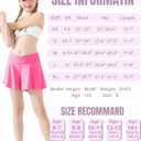 QooNoo Girls Athletic Shorts Flowy Running Shorts with Pockets V Crossover 2 in 1 Girls Tennis Shorts Butterfly Skorts (Pink, S)