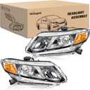 Nilight Headlights Assembly for 2012 2013 2014 2015 Honda Civic Sedan 4-Door 12 13 Civic Coupe 2-Door Black Housing Headlamp