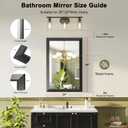 Black Bathroom Mirror for Over Sink, 24x36Inch Thick Anti-Rust Metal Frame, Rectangle Decorative Wall Mirror with HD Tempered Glass Horizontal or Vertical Mount for Vanity, Bedroom, Living Room