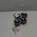 3 Inch Swivel Stem Caster Wheels with Brake Set of 4, M8-1.25 Threaded Stem Industrial Rubber Casters, Replacement for Furniture and Workbench