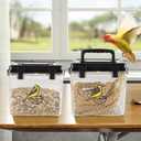 Lolytama Bird Seed Storage Container,Airtight Bird Food Container-5.2L,Birds Seed Containers with Scoop,Pet Food Storage Containers for Wild Birds Seeds Dispenser Storing Sunflower Seeds