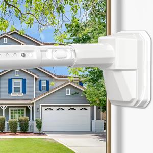 41 to 103 Inch Tension Curtain Rod No Drill White Shower Curtain Rod Extra Long Heavy Duty Tension Rod for Windows, Patio, Bathroom - Renter Friendly Adjustable Curtain Rods