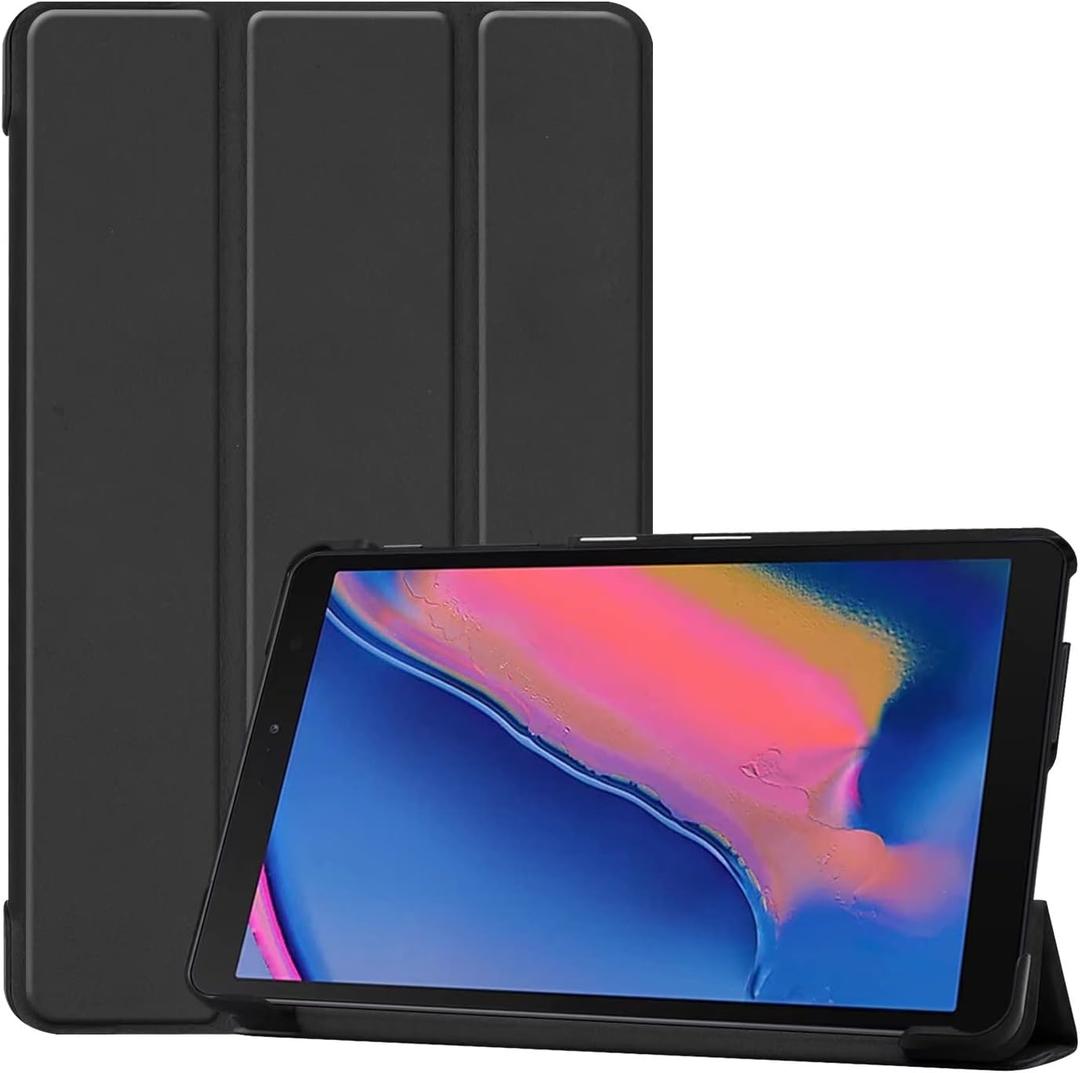 Tablet Cover for Samsung Galaxy Tab A 8.0 with S Pen SM-P200 SM-P205(2019 Release),Ultra Slim Folio Stand Leather Case for Samsung Galaxy Tab A 8" 2019 P200 P205 (KST-Black)