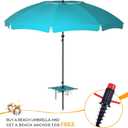 HOMEDEMO 7FT Portable Folding Beach Umbrella for On-the-Go Sun Protection at Outdoor Events