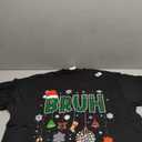 Bruh Christmas Green Plaid Boys Kids Girls Xmas Pajamas T-Shirt, XL