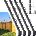 4-Pack Angle 25 Fence Post Extender, 31" Fence Barbed Wire Extend Armfor Outdoor Fences to Increase Height, Protect Privacy and Pets Jumping Off (4, 31in-25Angles - Wood Post)