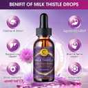 (2 Pack) Milk Thistle Liquid Drops for Liver Cleanse Detox & Repair, Milk Thistle Supplement with Dandelion Root, Artichoke & Turmeric for Liver Support and Immune Health, Vegan, Non-GMO, 4 FL OZ, Exp Date Not Found