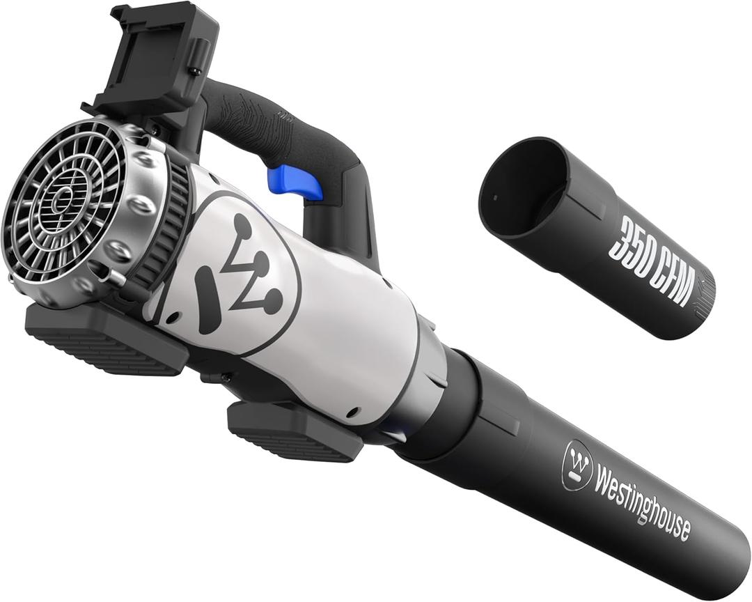 Westinghouse Cordless 20V Leaf Blower Tool Only, 350 CFM and 110 MPH Max Airspeed, 2 hr. Charge Time with Variable Speeds