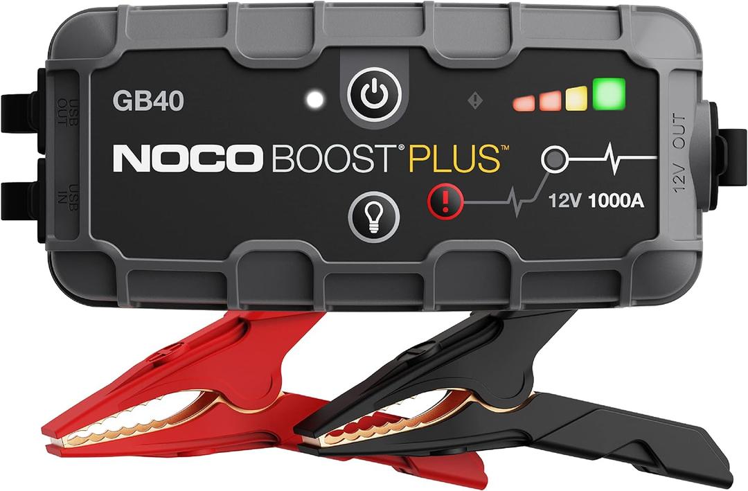 NOCO Boost GB40: 1000A UltraSafe Jump Starter  12V Lithium Battery Booster Pack, Portable Jump Box, Power Bank & Jumper Cables - for 6.0L Gas and 3.0L Diesel Engines