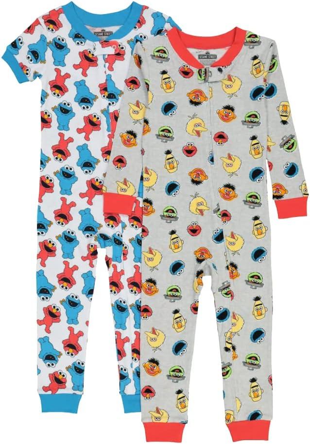 Sesame Street boys Little Footless Pajamas (2T)