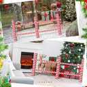 6.5 Feet Christmas Candy Cane Fence Cardboard Stand-up Cutout Life-Size Christmas & Western Party Decoration Cardboard Backdrop Photo Props for Xmas Theme Party Supply Cowboy Cowgirl Decor