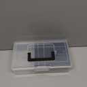 JUXYES Plastic Carry Storage Box with Removable Dividers, Clear Art Craft Supply Storage Bin Sewing Box With Handle Lid, 2 Layers Stationery Storage Case for School/Office Supplies (1 Pack, Black)