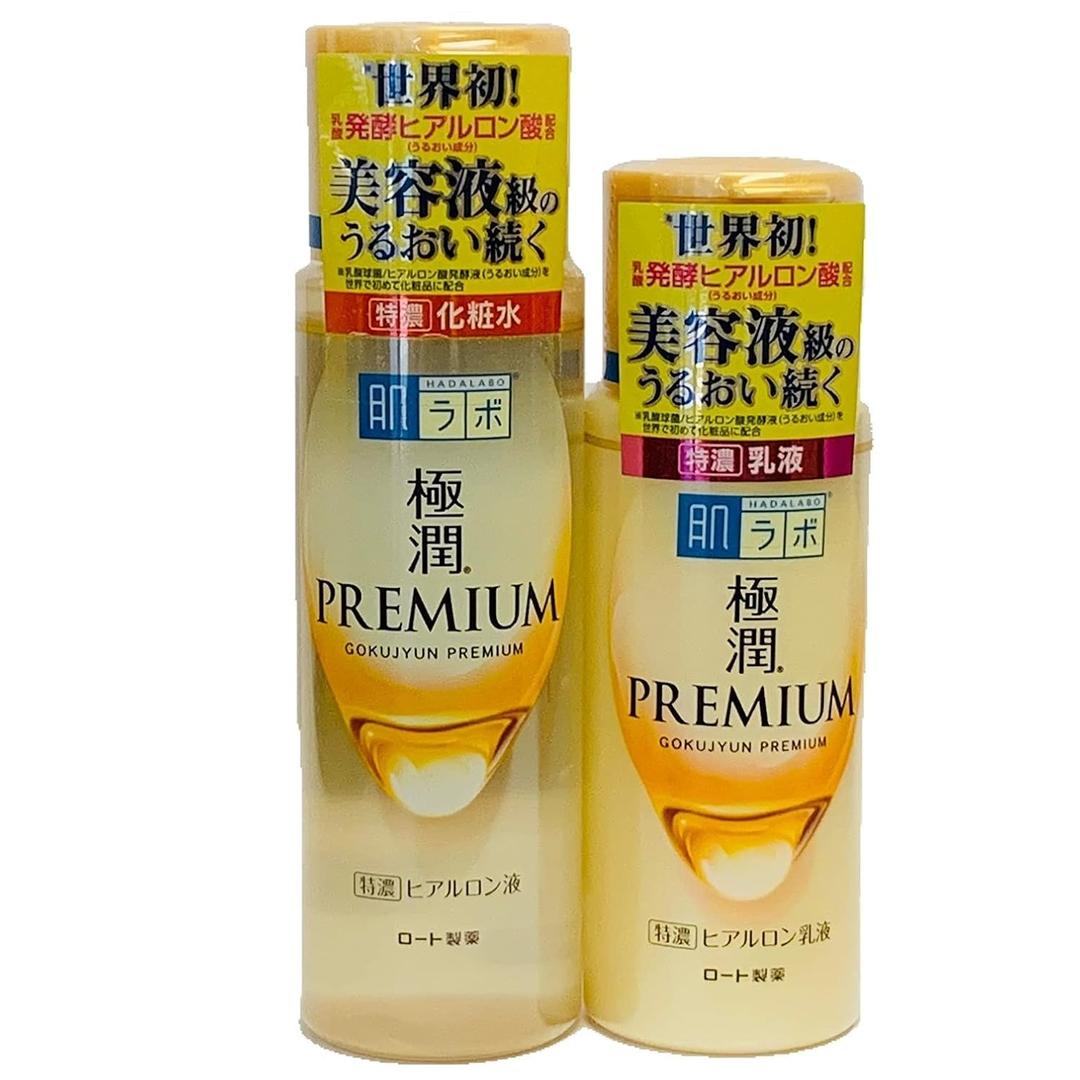Rohto Hadalabo Gokujyun premium hyaluronic Lotion and Milk set