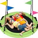 48 inch Tree Swing, Larger Saucer Flying Swing for Whole Family, 900lbs Weight Capacity, with Adjustable Hanging Straps, for Outdoor Playground, Green