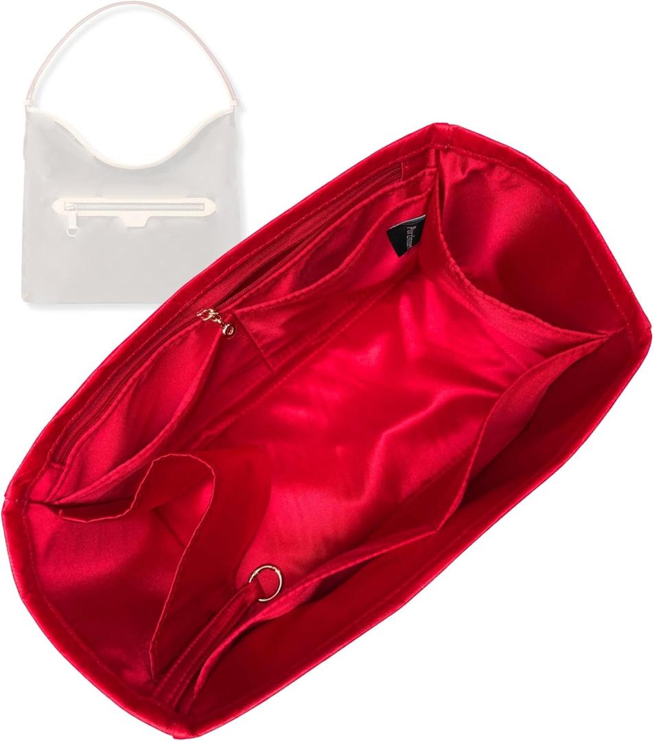 Lightweight Organizer for LV Lineup (Red), Tote Bag Handbag Purse Insert, Satin Silk Interior, Water-resistant DupontPaper Exterior