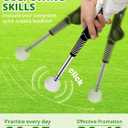2 x Retractable Golf Swing Trainer with Arm Band - Click Stick Golf Training Aid, Right/Left -Handed Golf Swing Practice Stick for Chipping & Hitting, Portable Indoor Outdoor Golf Practice Stick