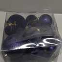 Velvet Christmas Ball Ornaments - Navy Blue Christmas Tree Decorations 36pcs Shatterproof Set with 5 Styles in 3 Sizes (Small, Medium, Large) (Mixed)