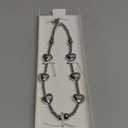 GVIEWIN Phone Charm Beaded Wrist Strap with Tether Tab, [Hands-Free & Anti-drop] Detachable Phone Chain Wristlet for Women Girls for iPhone & Most Smartphones, Silver Love