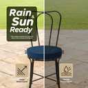 Outdoor Round Chair Cushions 15 Inch, Set of 2, Navy Blue, Dia. 15" 2 Pack