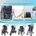 Clear Stroller Rain Cover, Universal Stroller Accessories, Waterproof Travel Weather Shield with Breathable Ventilation and Easy Access, Thick EVA & PVC Protect from Wind, Dust and Snow