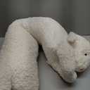 Hofun4U Rabbit Plush Pillow, Rabbit Stuffed Animal, Rabbit Plush Long Body Pillow Gift for Kids Adults (White,47 inch)