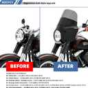 Club Style Front Fairing w/ 11" Smoke Windshield, Fits 7" Headlight for Harley Softail 2000-2017, Headlamp Cowl Kit for Fat Boy FLSTF, Heritage Classic FLSTC, Slim FLS, Deluxe