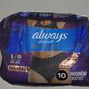 Always Discreet Boutique Incontinence and Postpartum Underwear for Women, Maximum Protection, Large, Black, 10 Count