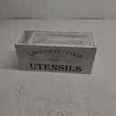 2 Pack Utensil Holder, 6.7"+6.18" Wooden Utensil Holder for Kitchen Countertop, Large Wood Utensil Organizer with Partition for Silverware and Cooking Storage, Farmhouse Kitchen Decor