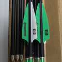 31Inch Carbon Arrows for Target Practice Hunting Arrow with Removable Tips for Compound & Recurve Bow(Pack of 12) (Green White)