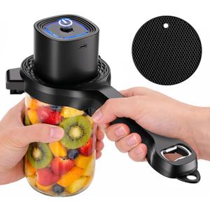 Rechargeable Electric Jar Opener, 2-in-1 Jar Opener Electric And Bottle, With Power-Clamp Technology, Easy Opening Opener For Weak Hands & Seniors & Arthritis, Includes Free Rubber Gripper Pad