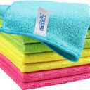 HOMEXCEL Microfiber Cleaning Cloth, 8 Pack Cleaning Rags, Cleaning Towels with 4 Color Assorted, 11.5"X11.5"(Green/Blue/Yellow/Pink)