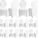 Moukeren 20 Pcs Wedding Chair Covers Spandex Folding Chair Covers Stretch Universal Polyester Fitted Seat Slipcovers for Wedding, Banquet, Celebration, Holidays, Dining Room, Living Room (White)