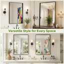 Black Bathroom Mirror 24x36 Inch, Rectangle Mirror with Metal Deep Frame, Wall Mirrors for Over Sink, Vanity, Bedroom, Bathroom, Hangs Horizontally or Vertically