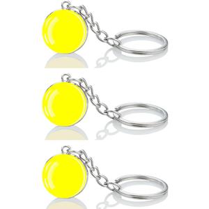 3 Pcs Solid Yellow Color Key Chain,Cool Keychain for Car Keys,Stainless Steel Keyrings & Keychains,Used for Home Decoration,Jewelry Hanging Decorations.