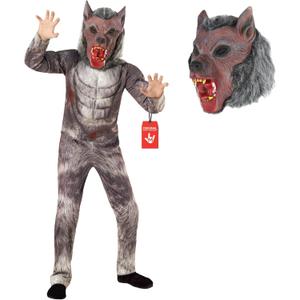 Morph Werewolf Costume Kids Wolf Costume Kids Werewolf Costume Big Bad Wolf Costume Kids Halloween Costumes For Boys Wolf (Large)
