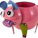 Oak & Lore Outdoor Metal Pig Garden Statues, Whimsical Farm Animal Garden Sculptures & Statues for Patio, Lawn & Backyard Decor