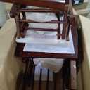 Storkcraft Premium Hoop Glider & Ottoman (Espresso with Beige)  GREENGUARD Gold Certified, Solid Wood Craftsmanship, Convenient Storage Pockets, Glider Rocking Chair for Nursery, Multi-Award-Winning